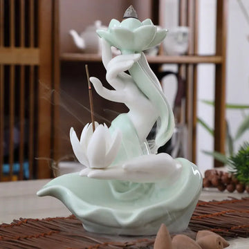 Ceramic Backflow Incense Stove Zen Buddha Hand Creative Home Agave Incense Incense Stove Incense Plate Accessories