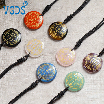 All Seven Archangel Natural Crystal Quartz Pendant Angel Protection Amulet Spiritual Energy Necklace Charm Men Women For Jewelry