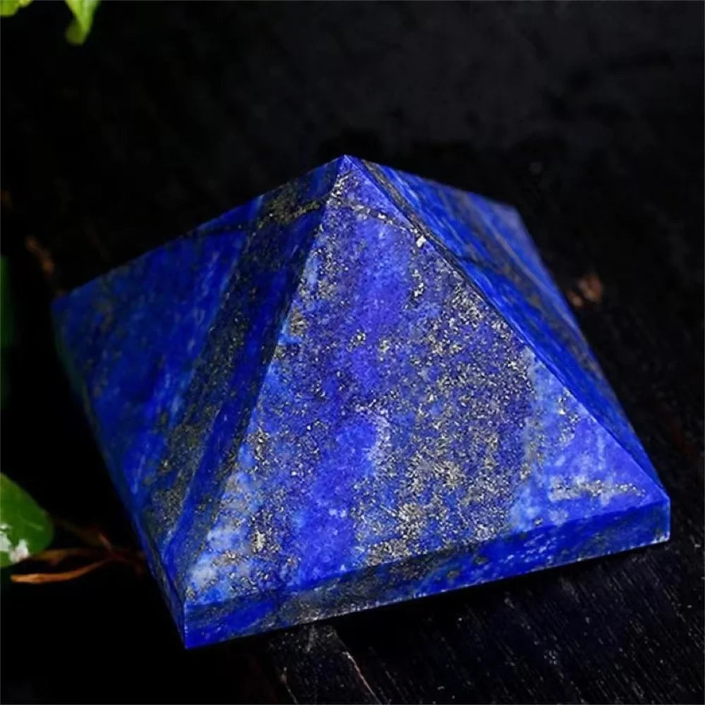 Natural Lapis Lazuli Pyramid Crystal stones Chafen Quartz Wand Healing Home Decoration Accessories  30mm