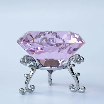 Pink Crystal Diamond Paperweight Glass Faceted Rhinestone Figurine Home Wedding Decoration Ornaments Feng Shui Romantic Proposal