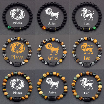12 Zodiac Sign Bracelet Homme Constellation Bracelet for Men Aries Virgo Leo Libra Charm Bangle Women Friendship Jewelry on Hand
