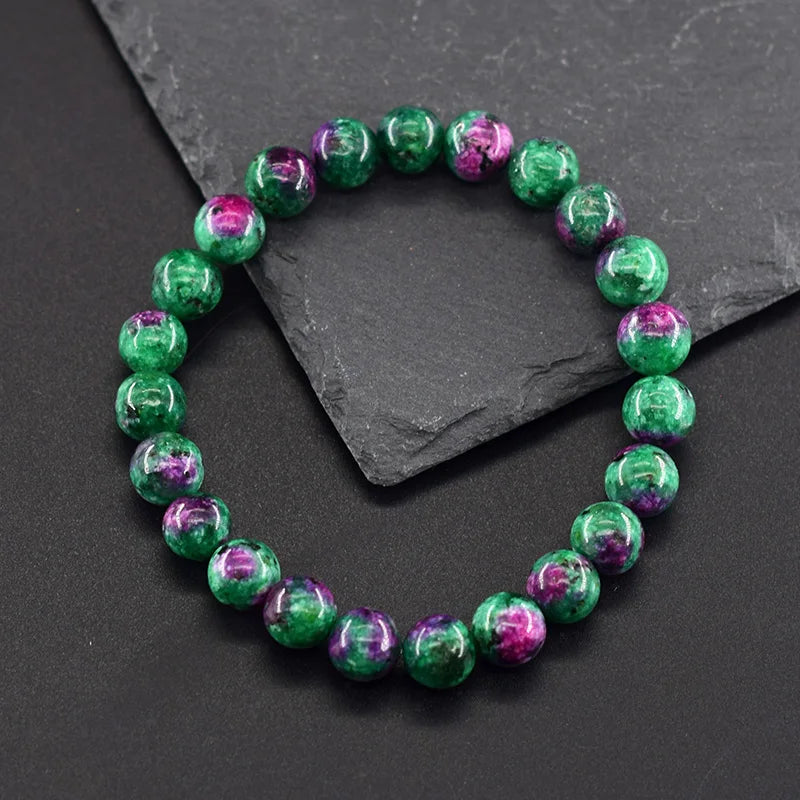 Original Natural Epidote Zoisite Stone Bead Bracelet Homme Made of Genuine Natural Stone Bracelet Energy Healing Yoga Meditation