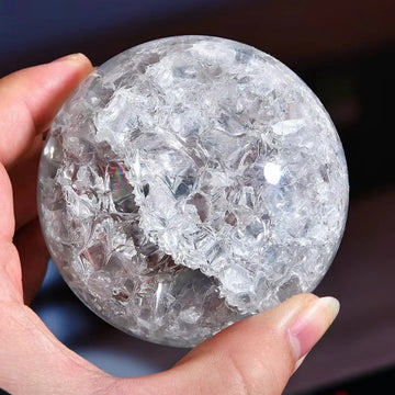 Ice Crack Crystal Ball Glass Magic Sphere witchcraft Ornament Aquarium Rocky Water Fountain Bonsai Ball Living Home Decor
