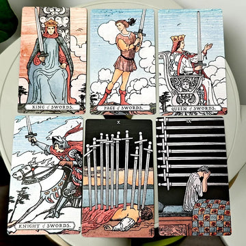 Rings of Fortune Tarot 12*7cm with Wood Grain Textures 78 Pcs Tarot Cards Morandi Palette To Depict Traditional RWS Imagery