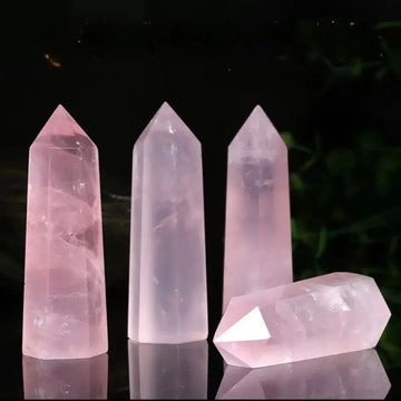 Natural Pink Crystals Wand High Quality Crafts Crystal Rose Quartz Point Tower Reiki Healing For Healing and Home Decoration