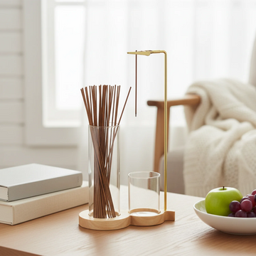 2 in 1 Glass Incense Burner Anti-Ash Incense Holder with Removable Ash Catcher and Incense Storage for Yoga Meditation Spa