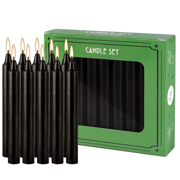 20 Black 4Inch Pole Waxs, Drip-Free, Smoke-Free, Fragrance-Free, Home Dinner Candles, Hand-Pulled, High-Quality, Suitable for Church, Family, Wedding, Party, Seasonal Celebrations, Emergency Situations and Home Decorations, I