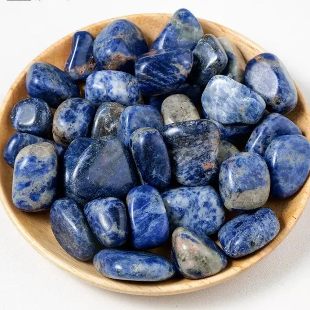 Natural Blue Sodalite Tumbled Stone Polished Crystal Quartz Gravel Stone Rough Raw Rock Specimen Healing Crystal for Home Decor