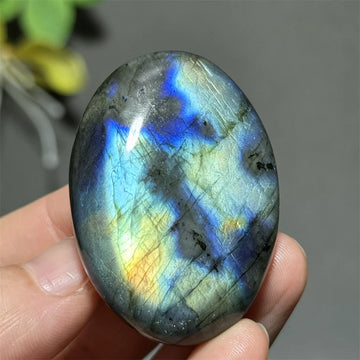 Natural Gem Labradorite Palm Mineral Quartz Specimen Home Decoration Crafts Massage Decompression Healing Meditation Stone