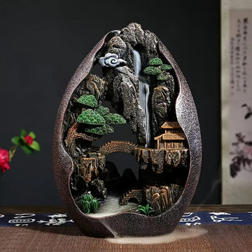 A Utopian-Style Backflow Incense Burner, with Exquisite Craftsmanship and Vibrant Colors, Suitable for Indoor Living Rooms, Clubs, and Offices