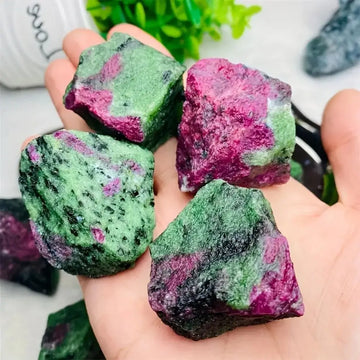 Natural Ruby Zoisite Red Green Treasure Raw Stones Natural Mineral Gemstone Healing Crystal Meditation Gift For Reiki