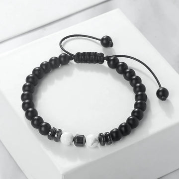 6mm Natural Stone Braided Bracelet Handamde Adjustable Tiger Eye Stone Volcanic Lava Onyx Bead Bracelets Couple Distance Jewelry