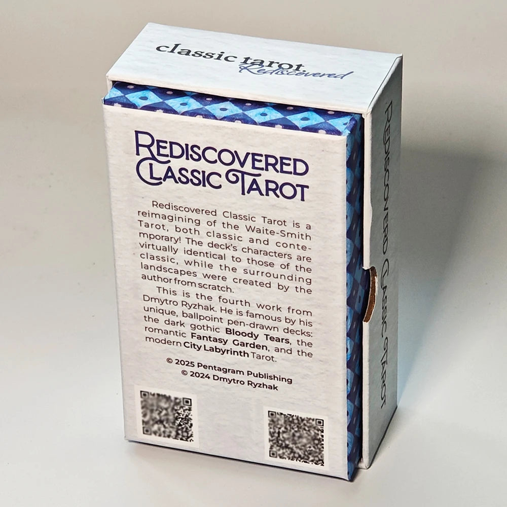 Printed on 350GSM Double-embossed Cardstock 12*7cm Rediscovered Classic Tarot Deck 78 Pcs Tarot Cards Drawn with Ball Pens