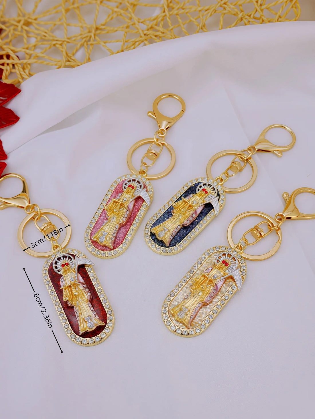 Fashion Santa Muerte St. Jude Virgin Mary Hanging Keychain Party Gift Jewelry