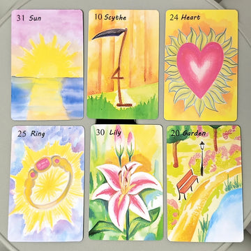 Rana System 9*6cm Watercolor Painting Lenormand Deck 42 Pcs Lenormand Cards