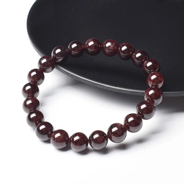 Natural Garnet Bracelets Red Gemstone Round Stone Beads 6mm 8mm Rhodolite Crystal Elastic Bracelet for Women Men Quality Jewelry