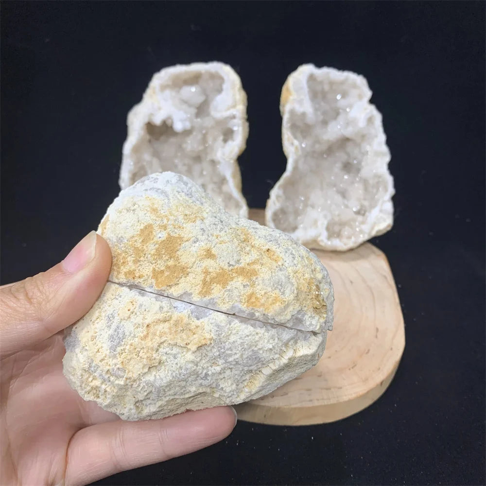 Natural Cutting Crystal Agate Geode Cutting Crystal Cluster Healing Stone Reiki Rock Mineral Specimen Quartz for DIY Home Decor