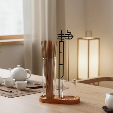 Chinese Jing Incense Holder Anti-Ash Flying Incense Burner with Glass Ash Catcher and Incense Sticks Organizer Home Decor