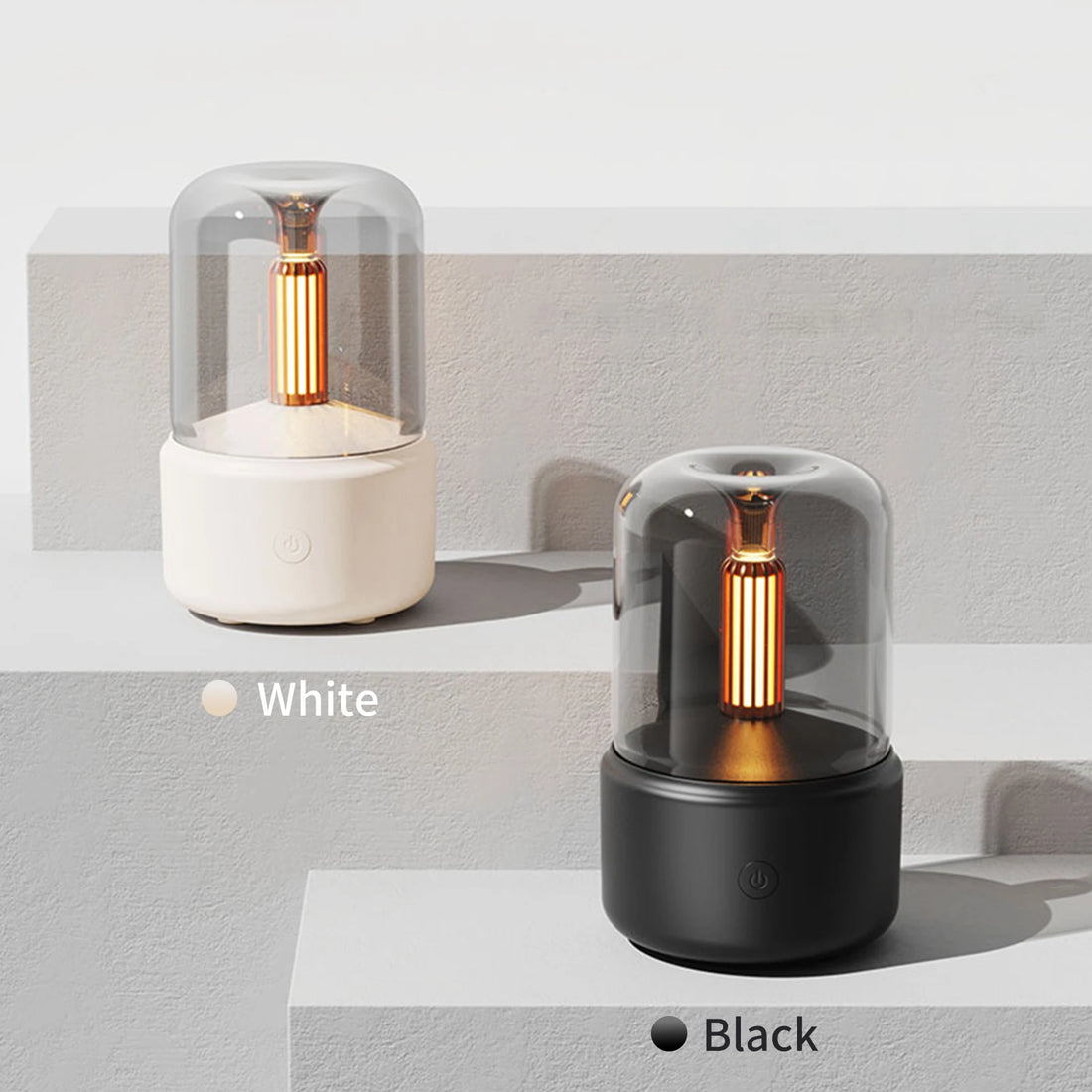120mL Mist Humidifier Candlelight Style Aroma Diffuser Warm White Night Light Quiet Essential Oil Diffuser Cool Mist Air Humidif