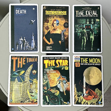 78 Pcs Tarot Cards Based on Rider Waite System Todd Alcott's Sci-Fi Tarot, Science-Fiction-themed Tarot Deck, 10.3*6cm