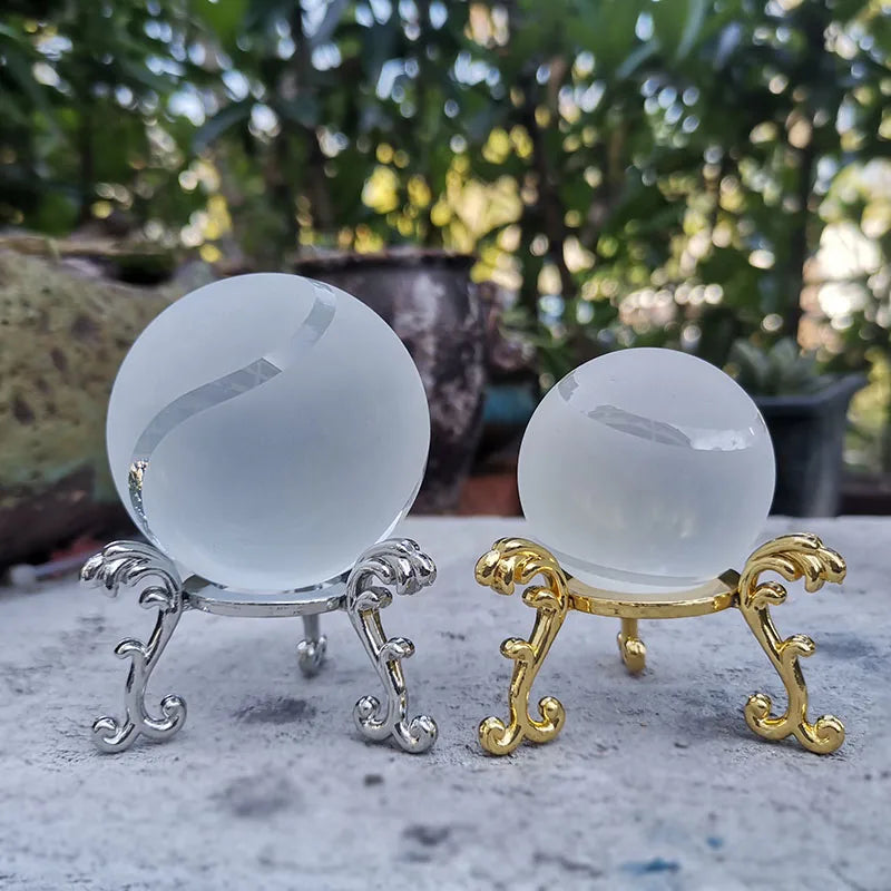 Crystal Tennis Ball Glass Frosted Sphere Balls Paperweight Display Base Home Desk Decor Ornament Sports Prizes Souvenir Figurine
