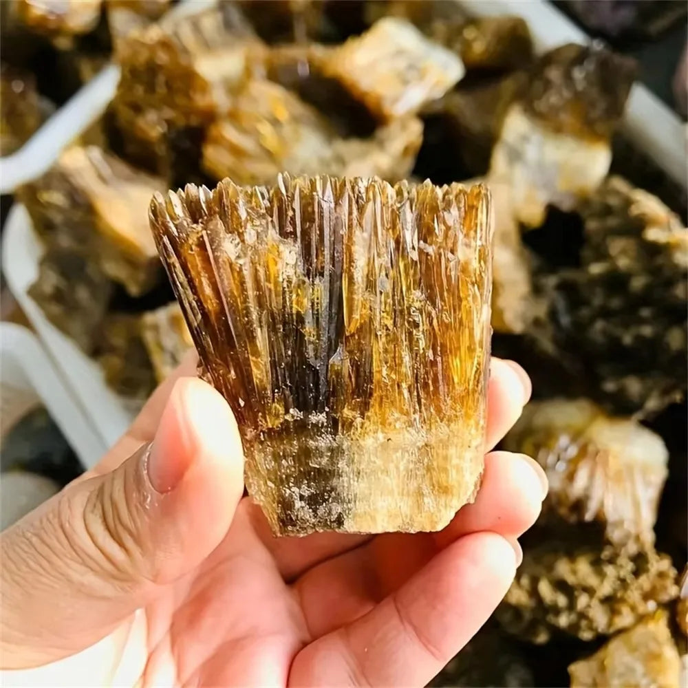 High Quality Natural Yellow Amber Calcite cluster Raw stone Crystals Gem Collection of Rough Rock Mineral Specimens Healing Gift