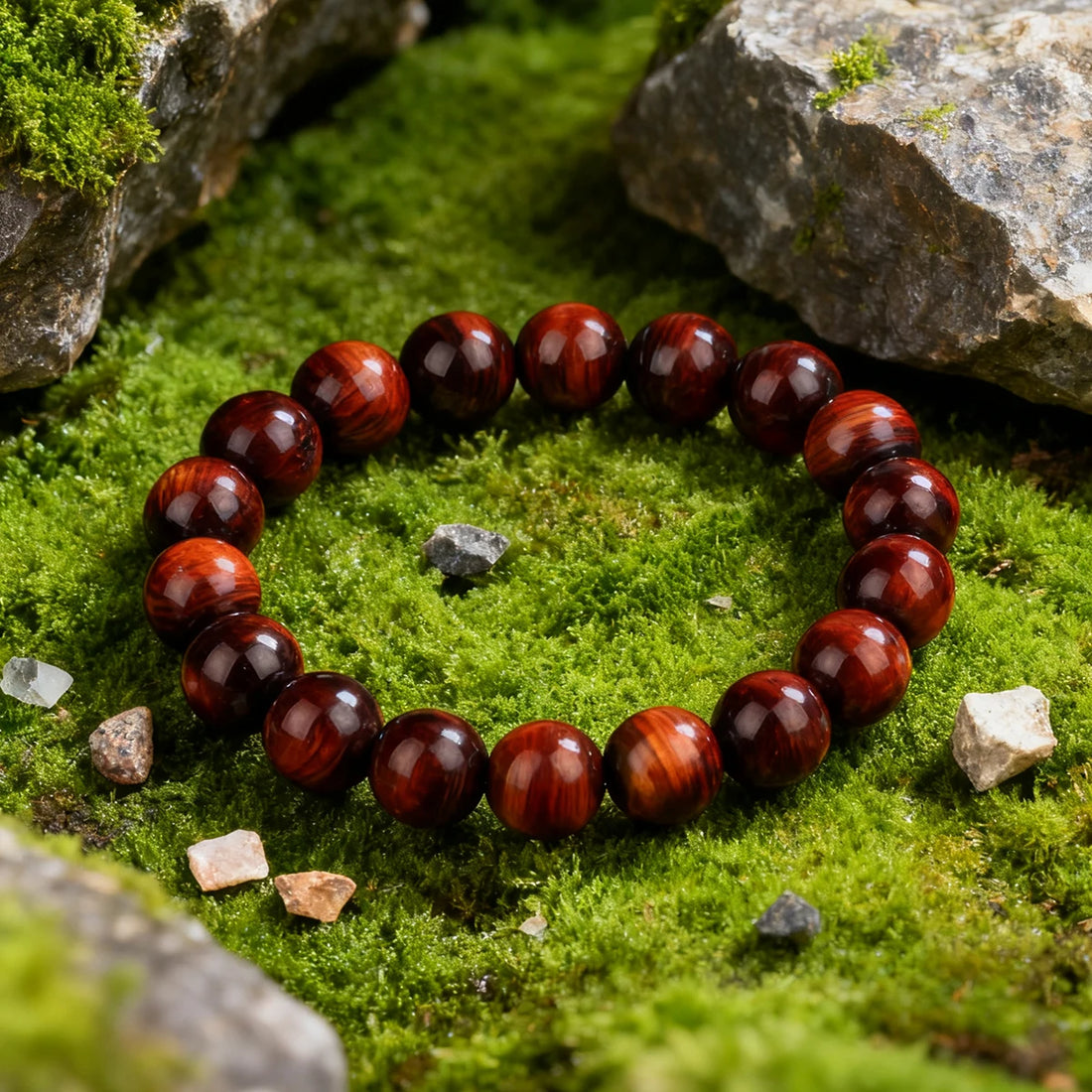 6-12mm Lightning Red Tiger Eye Bracelets Men 5A+ Vigour Natural Tiger Eye Stone Round Beads Bracelets for Women Jewelry Pulsera