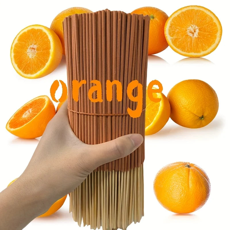 Natural Orange Incense Sticks Are High-Quality, Available in Packs of 19/49/79/109/159, Suitable for Purifying the Air in the Home, Aromatic Relaxation, Yoga, Office, Tea Room - Perfect for Halloween, Christmas and Other Holi