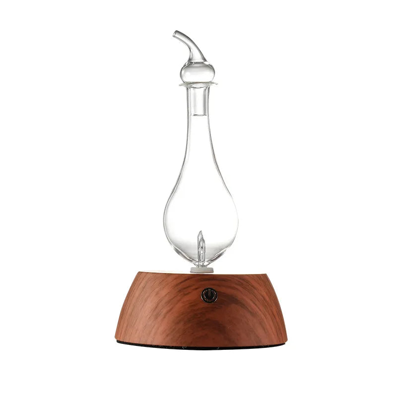50ML Waterless Essential Oil Pure Diffuser Mini Nebulizer Aromatherapy Wood Glass Household Aroma Diffusers Colorful Night Light
