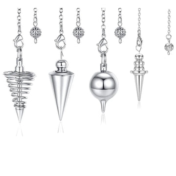 Silver Color Copper Metal Pendulum for Dowsing Divination Energy Reiki Healing Pointed Meditation Witch Spiritual Pendulos X092