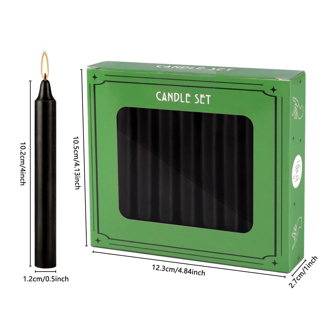 20 Black 4Inch Pole Waxs, Drip-Free, Smoke-Free, Fragrance-Free, Home Dinner Candles, Hand-Pulled, High-Quality, Suitable for Church, Family, Wedding, Party, Seasonal Celebrations, Emergency Situations and Home Decorations, I