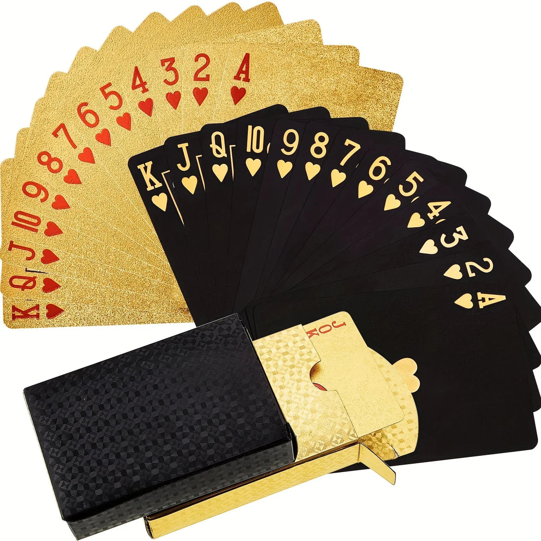 24K Gold Foil Waterproof Poker Card Euro Style Plastic Playing Cards Family Table Games  Magic Holiday Collectibles Party Gifts