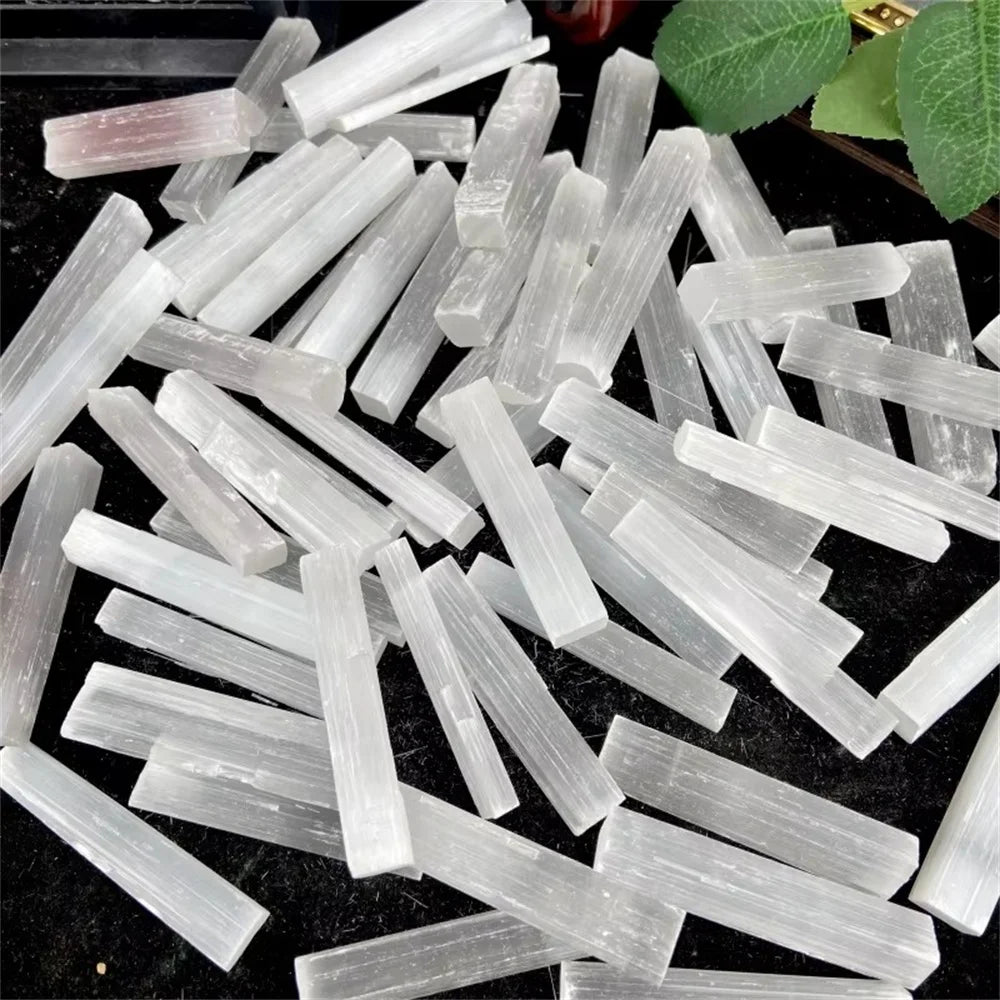 20/30pcs Selenite Natural Stone Rough Crystals Stick Mineral Healing Reiki Gift Chakra Gypsum Crafts Energy Point Wands