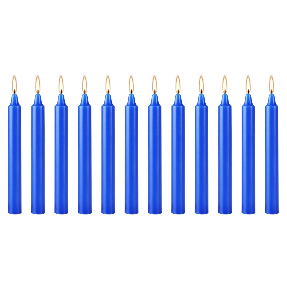 12 Pcs 3.9*0.4in (10.1*1.2cm) Blue Small Wax, Drip-Free, Smoke-Free, Fragrance-Free Home Dinner Candles, Hand-Pulled, High-Quality, Suitable for Various Places, Various Holidays.