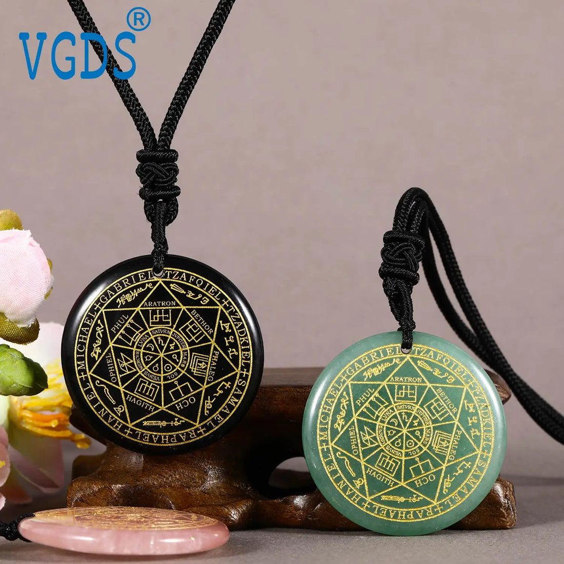 Natural Crystal Quartz Seven Archangels Amulet Necklaces Michael Men Seal of Solomon Talisman Necklace Protection Jewelry Collar