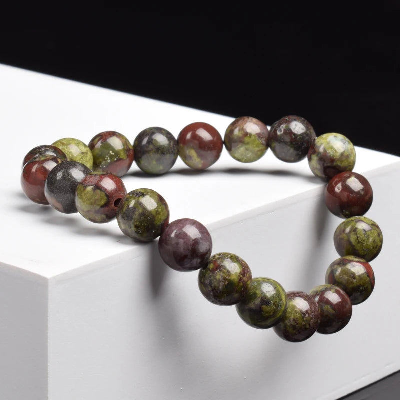 Natural Dragon Blood Stone Bracelet Made of Real Natural Stones Beads Bracelets Gems Jewelry Women Men Genuine Bloodstone Jasper