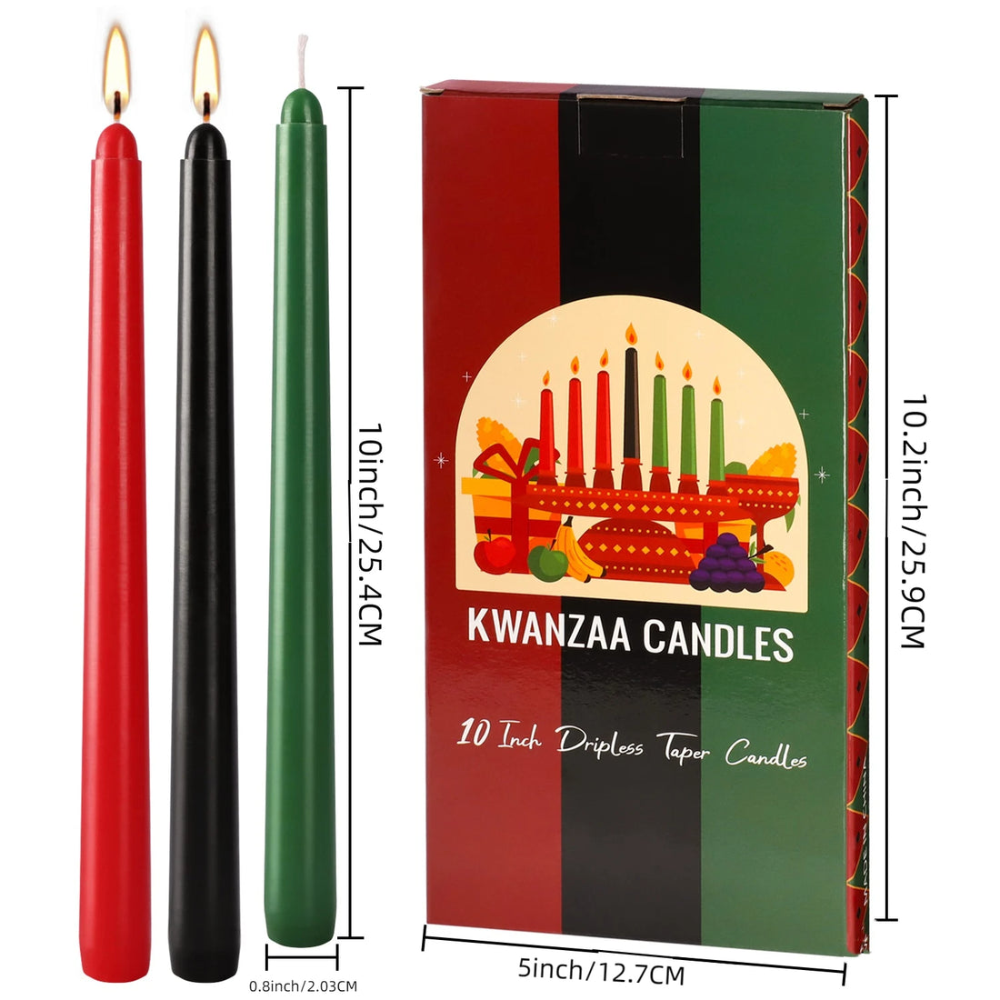 7/14 pieces of 10-inch tapered stick candles, 0.8 inch * 10 inch, burn time 8-12 hours, suitable for wide festive occasions