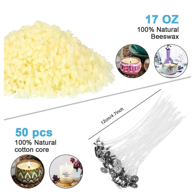 Kaleidoscope style jar essential oil DIY candle handmade set, DIY accessories, candle making set for adults, teenagers, beginners, including soy wax, stirring spoon, tipping cup, storage tank, essential oil, candle wick, cott