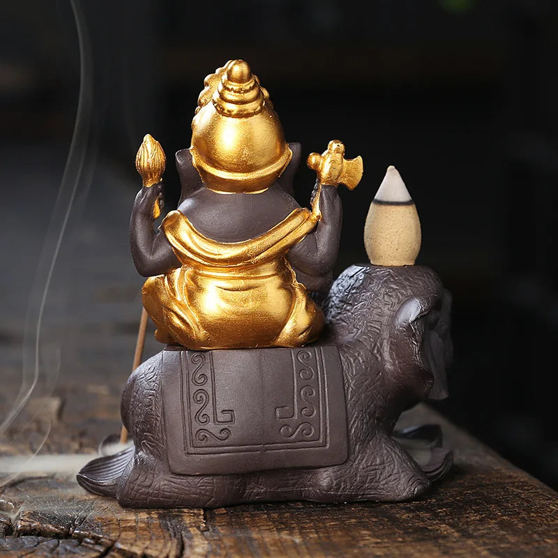 Ceramic Middle East Elephant Reverse Furnace pendulent home decoration incense table base-Creative High hill Water reflux Furnac