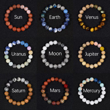 Eight Planets Bracelets Natural Stone Bead Universe Solar System Bracelet For Men Women Handmade Jewelry Chakra Yoga Bangle Gift