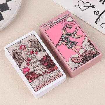 Pink Rider Waite Tarot Cards Deck Set for Beginners Prophecy Divination Deck Family Party Board Fate Card Fortune Telling Game