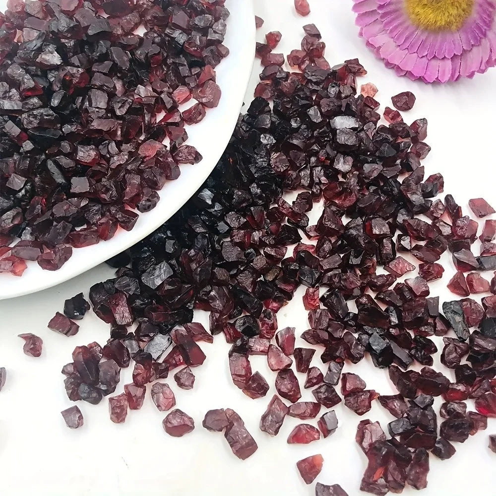 Natural Garnet Chips Stone Undrilled Chips Beads Tiny Nugget Gravel Loose Rock Beads For DIY Making Jewelry Craft Decor
