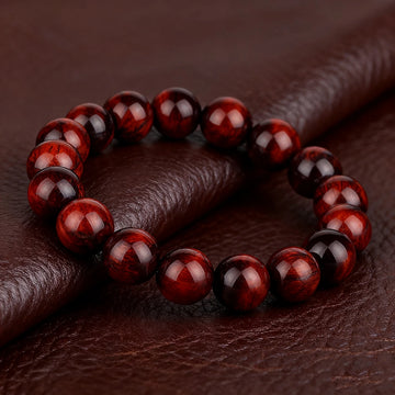 6-12mm Lightning Red Tiger Eye Bracelets Men 5A+ Vigour Natural Tiger Eye Stone Round Beads Bracelets for Women Jewelry Pulsera
