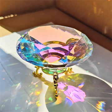 AB Color K9 Crystal Prism 3-8cm Suncatcher Crystal Prisms  Flower Faceted Glass Pendant Light Rainbow Catcher Home Garden Decor