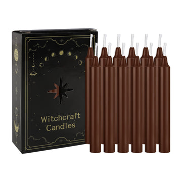 12 Pcs 3.9*0.4in (10.1*1.2cm) Brown Small Wax, Drip-Free, Smoke-Free and Fragrance-Free Home Dinner Candles, Hand-Pulled, High-Quality, Suitable for Various Places, Various Holidays.