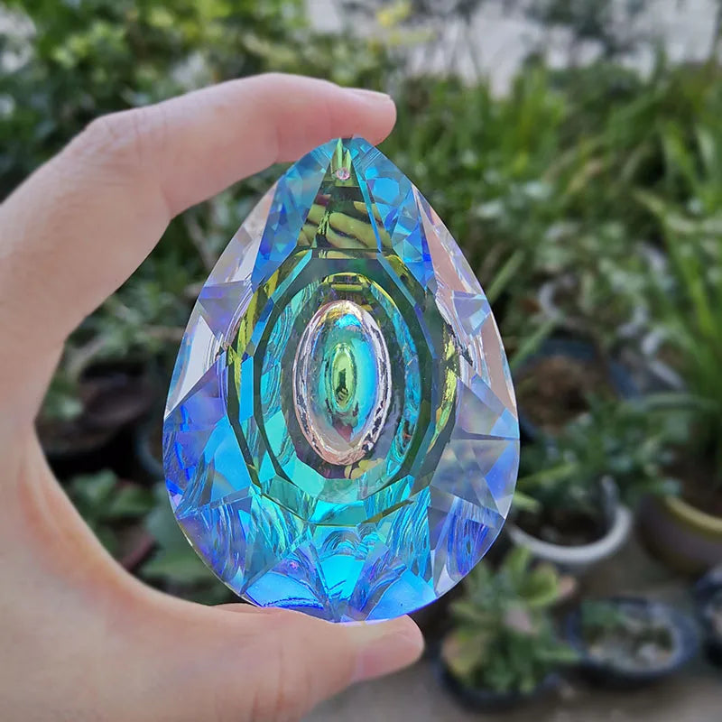 Crystal Prism Suncatcher 76mm AB-Color Chandelier Parts Hanging Pendant Home Wedding Window Decoration Figurine DIY Sun Catcher