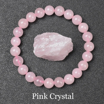 Natural Pink Crystal Bead Bracelet Real Rose Quartzs Natural Stone 6mm 8mm Round Beads Bracelet Women Men Energy Healing Jewelry