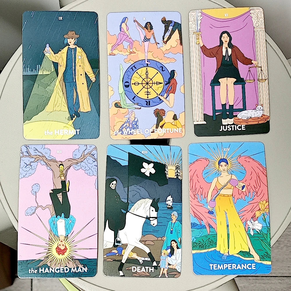 Neoteric Feminine Tarot Deck 10.3*6cm – 78 Pcs Modern Borderless Tarot Cards