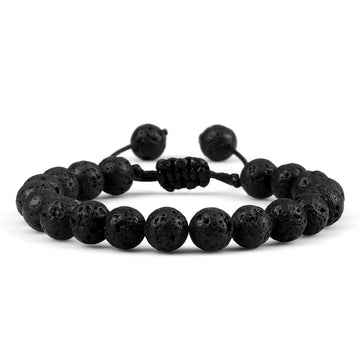 8mm Natural Tiger Eye Beaded Bracelet For Men Personalized Volcanic Stone Howlite Onyx Adjustable Chain Couple Women Wristlet