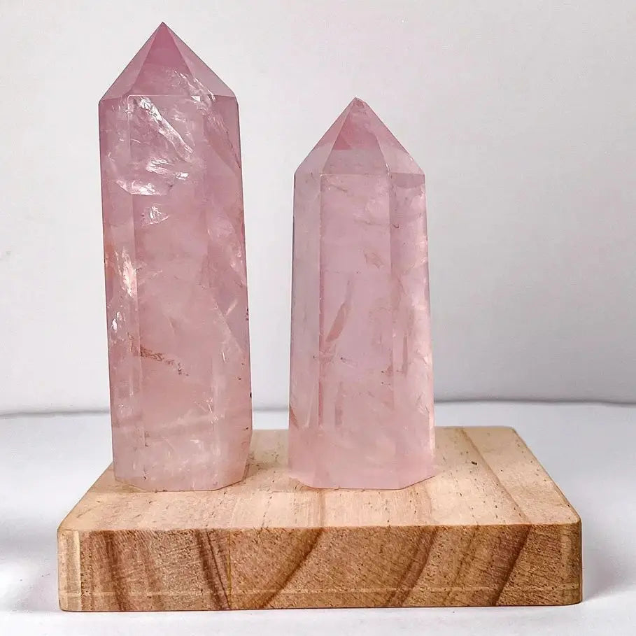 Natural Pink Crystals Wand High Quality Crafts Crystal Rose Quartz Point Tower Reiki Healing For Healing and Home Decoration
